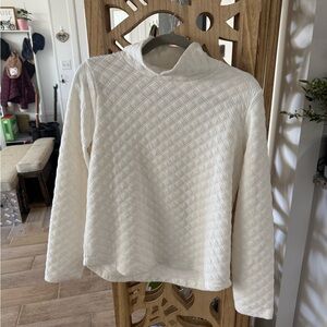 J. Crew White Quilted Sweatshirt